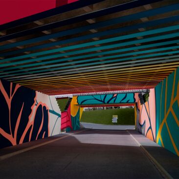 Stadt Singen künstlerische Aufwärtung Unterführung Gueterstraße-Romeiasstraße 3D-Visualisierung