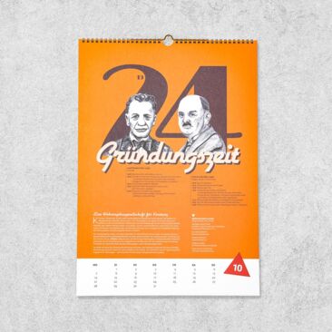 WOBAK 100 Jahre Wandkalender - Kalenderblatt Oktober mit dem Thema "Gründerzeit" im Jahr 1924