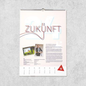 WOBAK 100 Jahre Wandkalender - Kalenderblatt Dezember mit dem Thema "Zukunft" im Jahr 2024